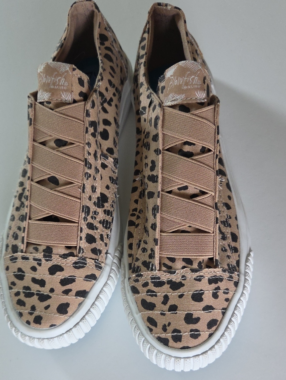NWOB Blowfish Malibu Marley Leopard Cheetah Print Canvas Slip On Sneakers 7.5
